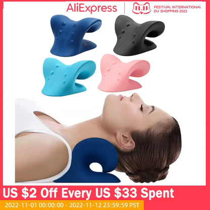 Neck Massage Pillow Neck Shoulder Cervical Chiropractic Traction Device